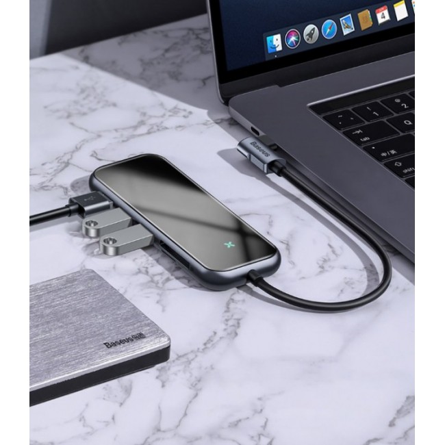 Рутер Baseus 6in1 Hub USB-C to 3x USB 3.0 + HDMI + USB-C PD + SD/microSD adapter