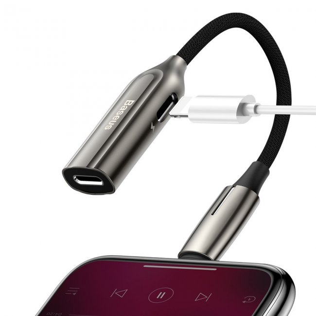 Кабел Baseus Audio L55 Lightning адаптер за 2x Lightning