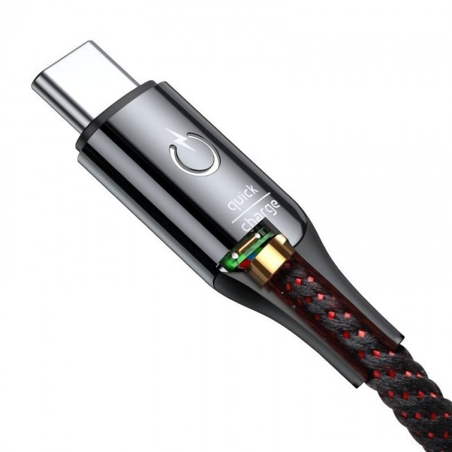 Кабел Baseus C-shaped Cable USB-C LED QC 3.0 1m