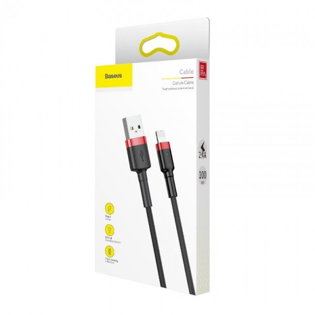 Кабел Baseus Cafule USB Lightning Cable 2.4A 1m