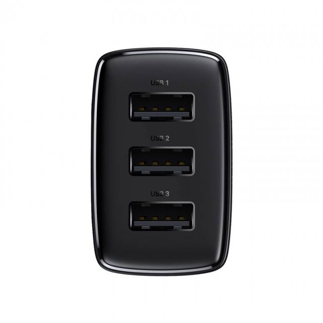 Зарядно устройство Baseus Compact Quick Charger, 3x USB, 17W