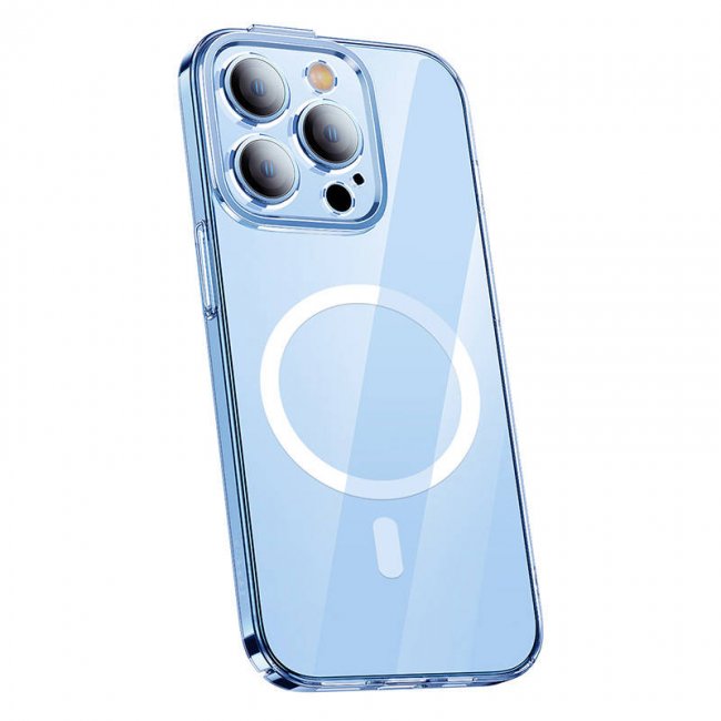 Калъф за мобилен телефон Baseus Crystal Magnetic Case and Tempered Glass set for iPhone 14 Pro