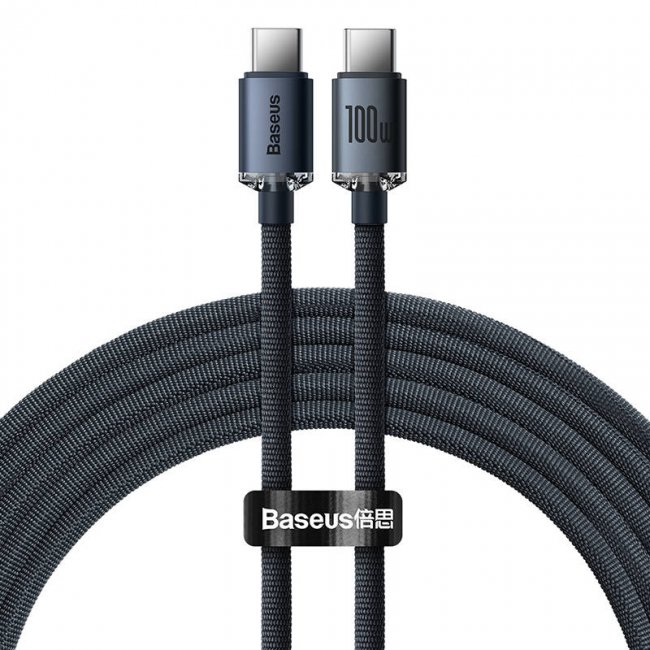 Кабел Baseus Crystal Shine cable USB-C to USB-C, 100W