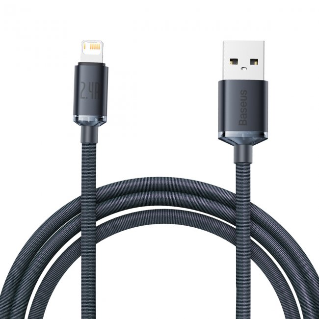 Кабел Baseus Crystal Shine cable USB to Lightning, 2.4A - 2m