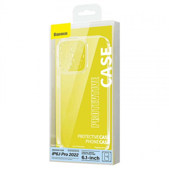 Калъф за мобилен телефон Baseus Crystal Transparent Magnetic Case and Tempered Glass set for iPhone 14 Pro