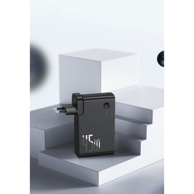Външна Батерия POWER BANK Baseus GaN- 2в1 Бързо зареждане Банка и зарядно устройство C + U 10000mAh 45W