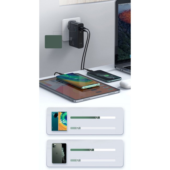 Външна Батерия POWER BANK Baseus GaN- 2в1 Бързо зареждане Банка и зарядно устройство C + U 10000mAh 45W