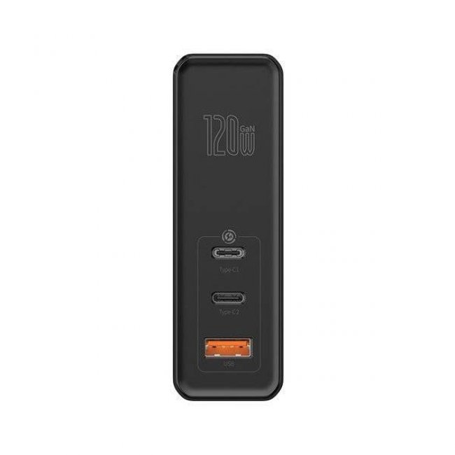 Зарядно устройство Baseus GaN  2xC Type + USB Type 120W - Мрежово зарядно устройство