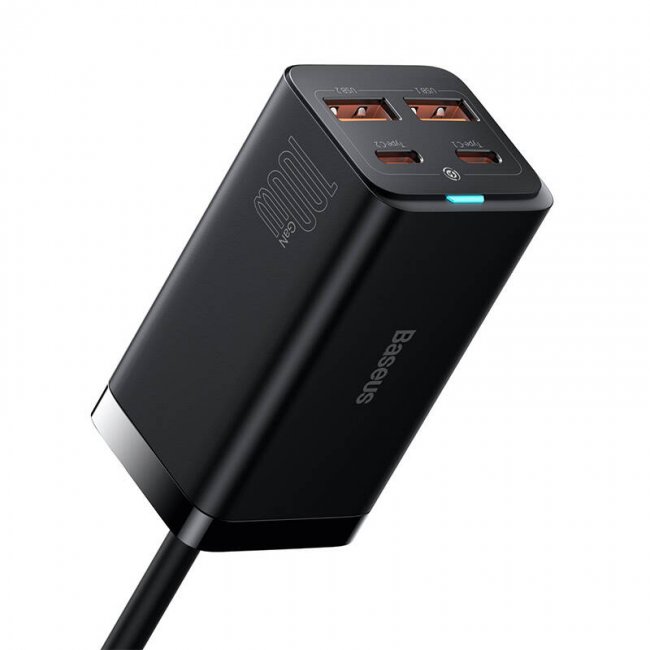 Смарт контакт, разклонител Baseus GaN3 Pro wall charger 2xUSB-C + 2xUSB, 100W