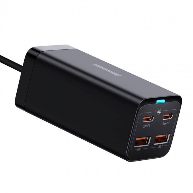 Смарт контакт, разклонител Baseus GaN3 Pro wall charger 2xUSB-C + 2xUSB, 100W