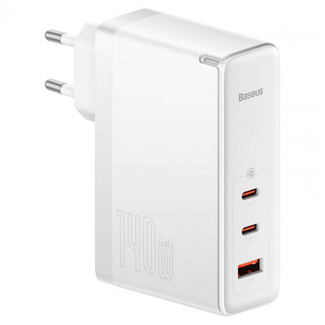 Зарядно устройство Baseus GaN5 Pro Wall charger  2xUSB-C + USB, 140W - БЯЛ -- WHITE