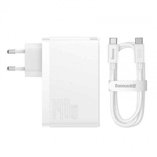 Зарядно устройство Baseus GaN5 Pro Wall charger  2xUSB-C + USB, 140W - БЯЛ -- WHITE