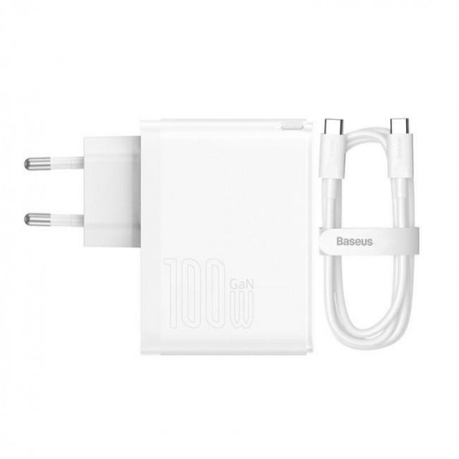 Зарядно устройство Baseus GaN5 Pro Wall charger USB-C + USB, 100W + 1m cable