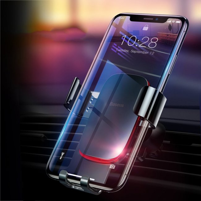 Стойка за кола Baseus Gravitational car holder on ventilation grid - СИВ -- GREY