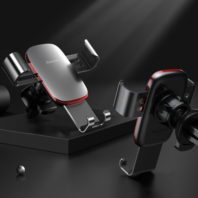 Стойка за кола Baseus Gravitational car holder on ventilation grid - СИВ -- GREY