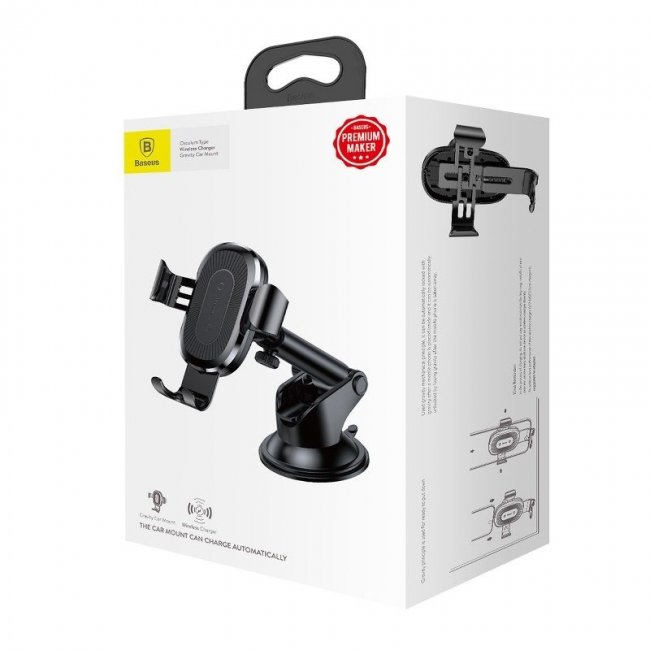 Аксесоар за кола Baseus Gravity Car Mount with inductive charger Qi