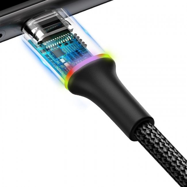 Кабел Baseus Halo data cable Type-C LED 2A 2m