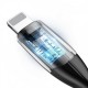 Кабел Baseus Horizontal Lightning Cable with LED Lamp 2M