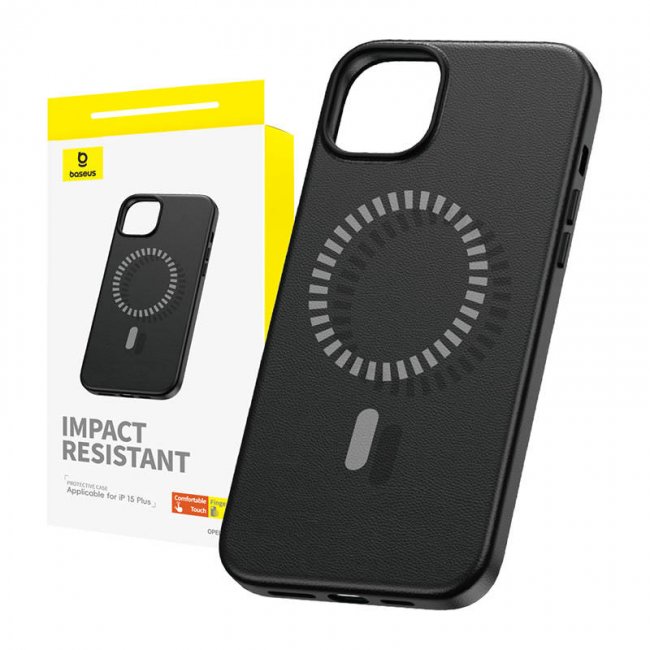 Калъф за мобилен телефон Baseus iPhone 15 Plus Magnetic Case Fauxther Series