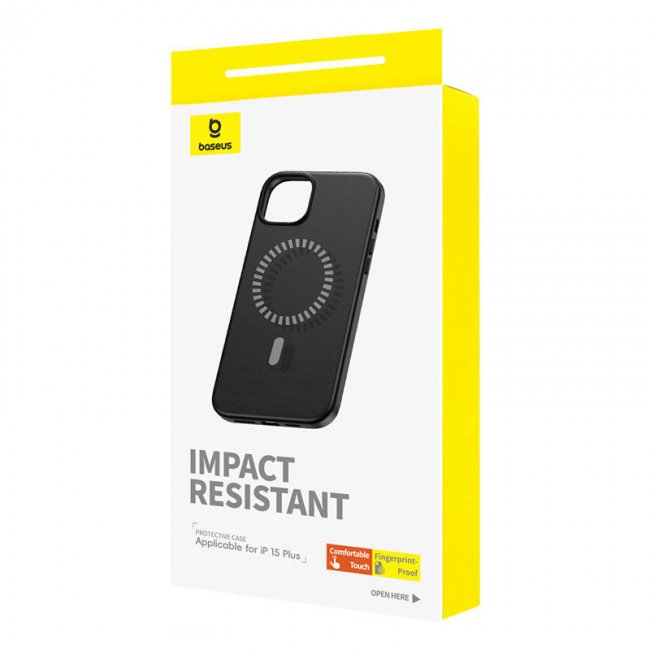 Калъф за мобилен телефон Baseus iPhone 15 Plus Magnetic Case Fauxther Series