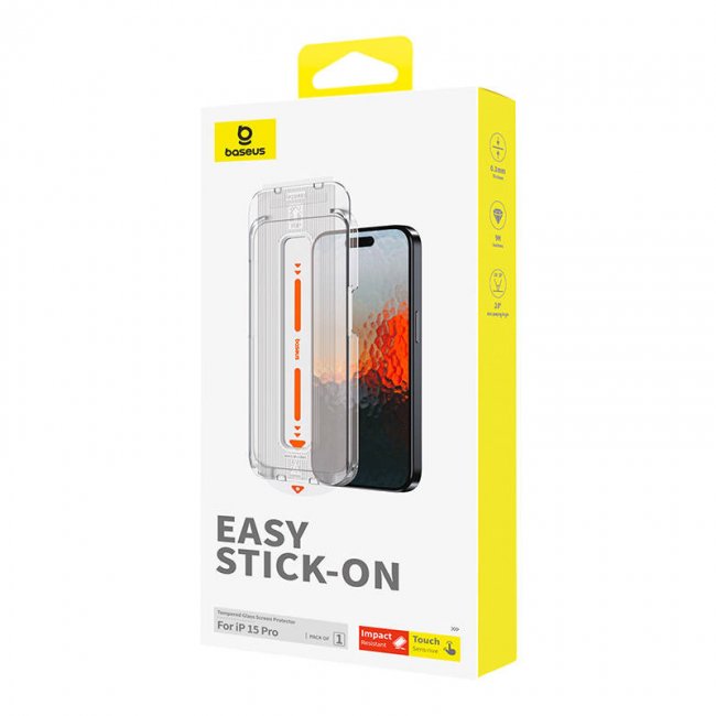Стъклен Протектор за мобилен телефон Baseus iPhone 15 Pro Sapphire Tempered Glass 0.3mm