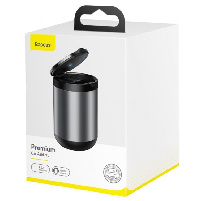 Пепелник за кола Baseus LED Car Ashtray - СИВ -- GREY