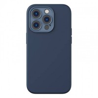 Калъф за мобилен телефон Baseus Liquid Silica Magnetic Case and Tempered Glass set for iPhone 14 Pro Max - СИН