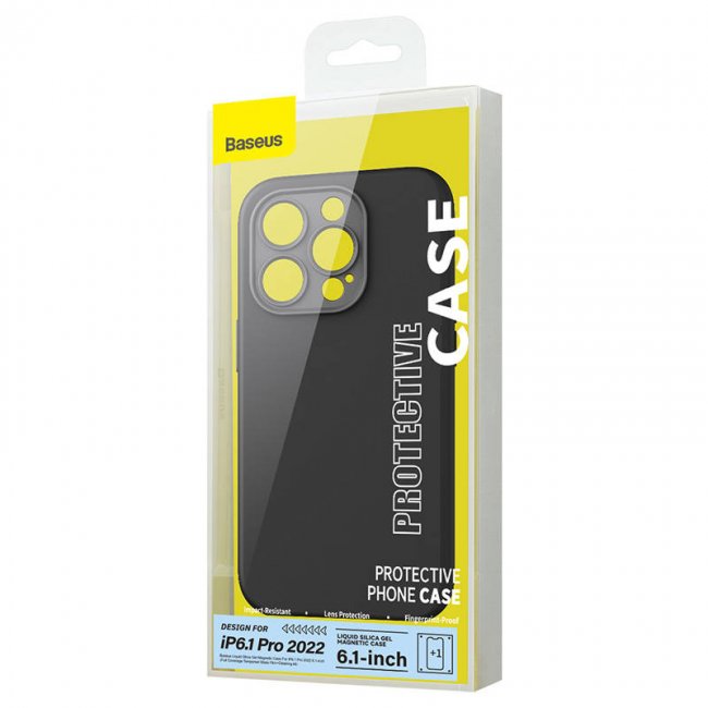 Калъф за мобилен телефон Baseus Liquid Silica Magnetic Case and Tempered Glass set for iPhone 14 Pro