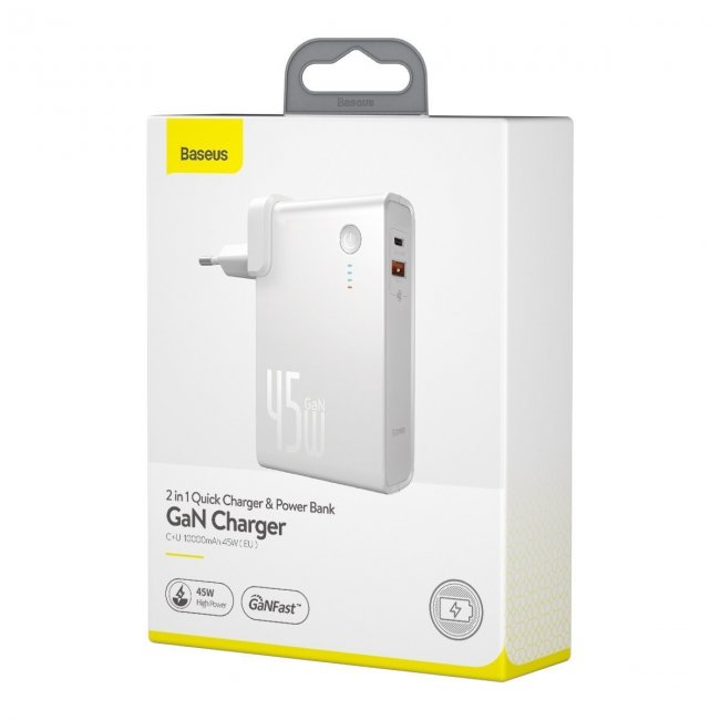 Външна Батерия POWER BANK Baseus Power Station (GaN) 2in1 Quick Charge Power bank & Charger C+U 10000mAh 45W