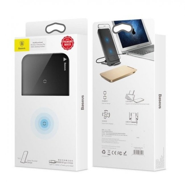Зарядно устройство Baseus Qi USB-C WIreless Charger - индуктивно зарядно