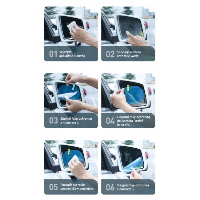 Аксесоар за кола Baseus Rainproof film for car mirror 2pcs. Фолио за автомобилни огледала