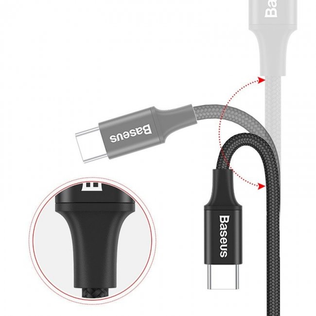 Кабел Baseus Rapid Cable USB-C LED 2A