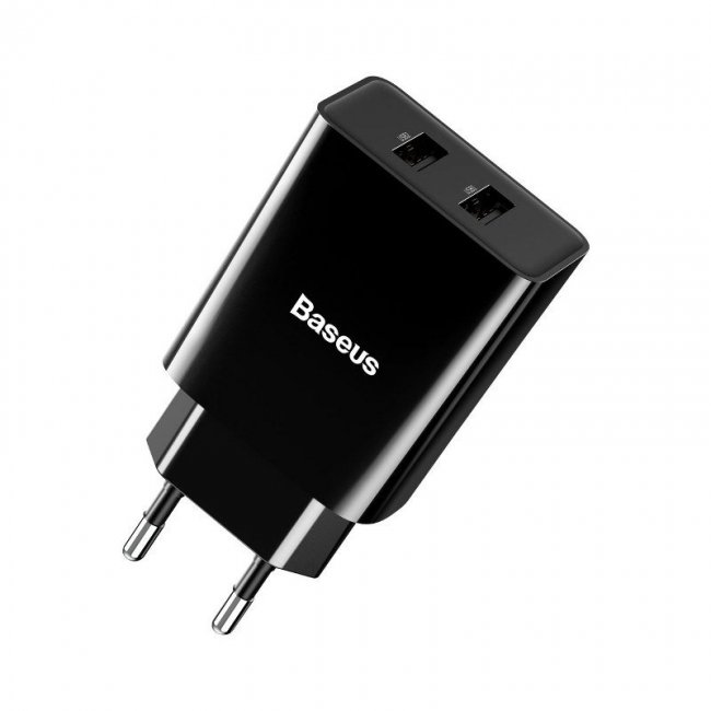 Зарядно устройство Baseus Speed Mini Dual U Charger 10.5W (EU) Black