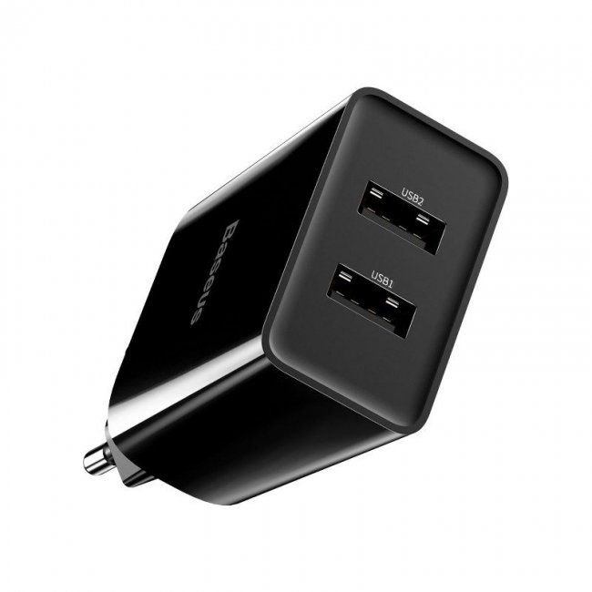 Зарядно устройство Baseus Speed Mini Dual U Charger 10.5W (EU) Black