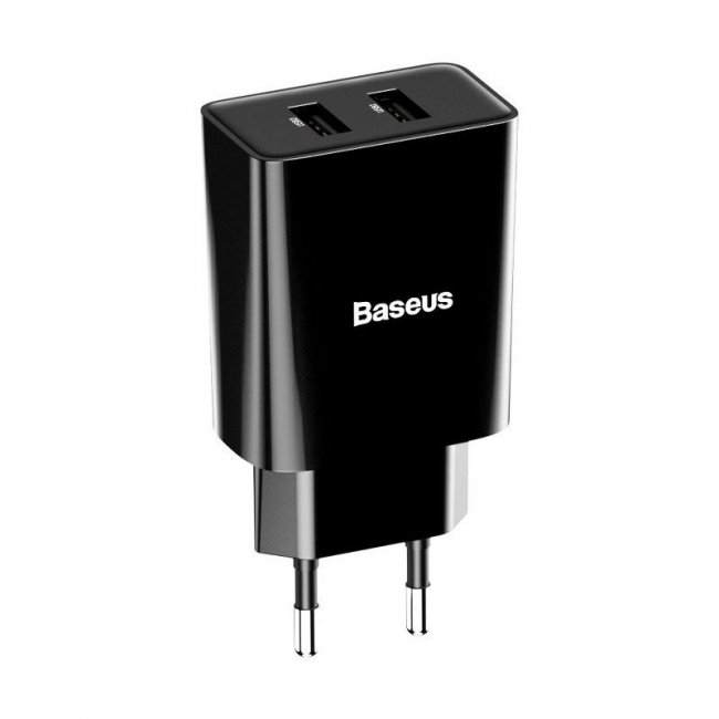 Зарядно устройство Baseus Speed Mini Dual U Charger 10.5W (EU) Black