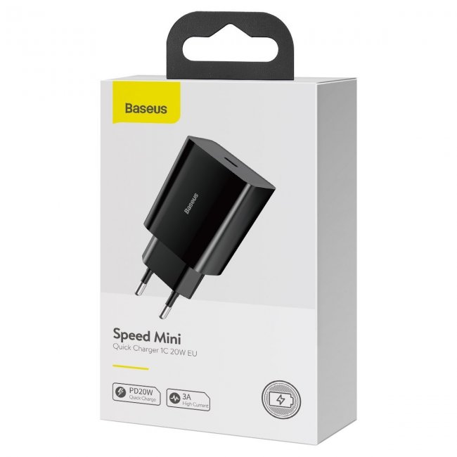 Зарядно устройство Baseus Speed Mini Quick Charger, USB-C, PD, 3A, 20W