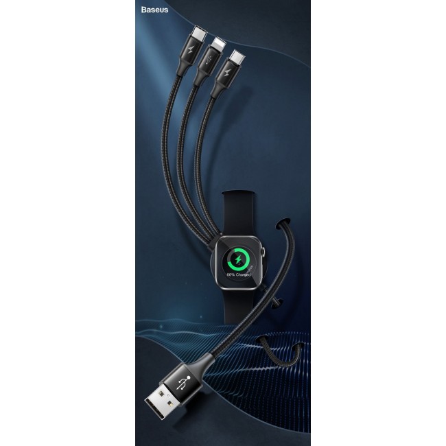 Кабел Baseus Star Ring 4in1 WiFi+Lit+Type C+Micro 1.2m