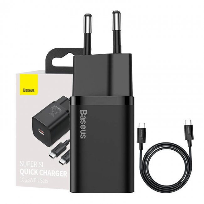Зарядно устройство Baseus Super Si Quick Charger 1C 25W with USB-C cable for USB-C