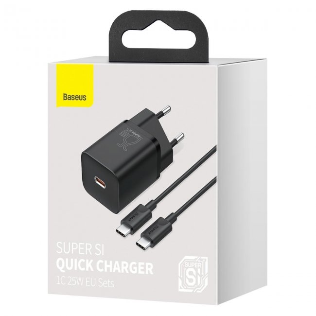 Зарядно устройство Baseus Super Si Quick Charger 1C 25W with USB-C cable for USB-C