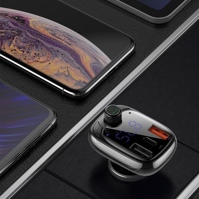 Зарядно устройство Baseus T typed S-13 wireless MP3 car charger