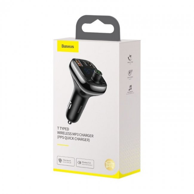 Зарядно устройство Baseus T typed S-13 wireless MP3 car charger
