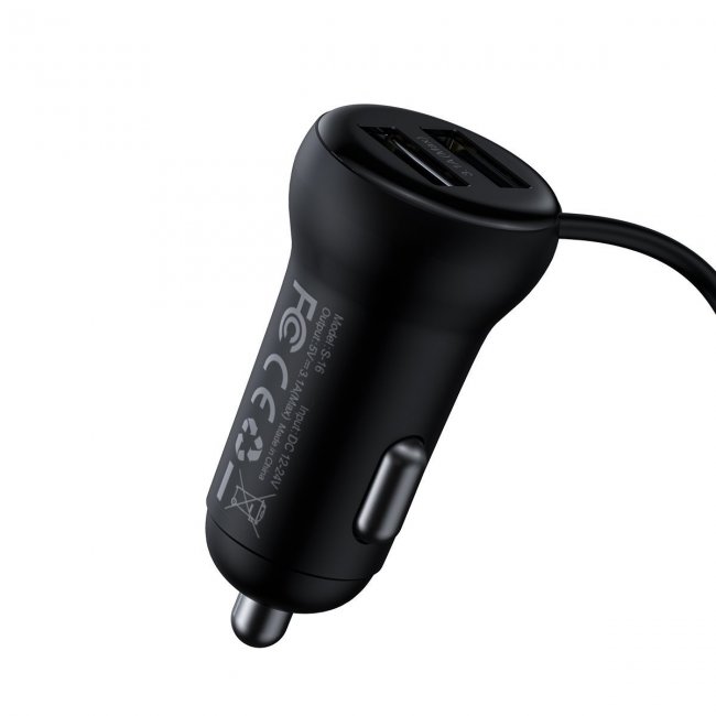 Зарядно устройство Baseus T typed S-16 wireless MP3 car charger- Зарядно за кола с FM предавател