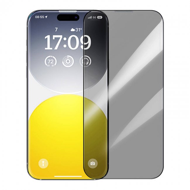 Стъклен Протектор за мобилен телефон Baseus Tempered Glass Privacy Protection Sapphire for iPhone 15