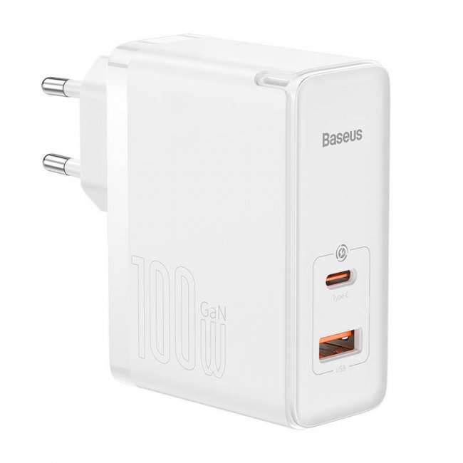 Зарядно устройство Baseus Travel Charger GaN2 Pro Quick 2x USB + 2x USB-C, 100W - БЯЛ -- WHITE