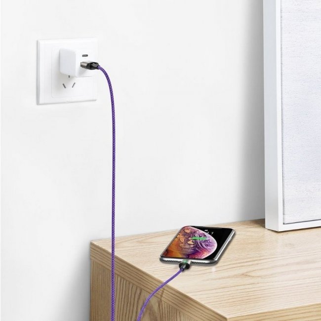 Кабел Baseus Zinc Magnetic Fast&Simple IP 2.4A 1m - ЛИЛАВ - PURPLE