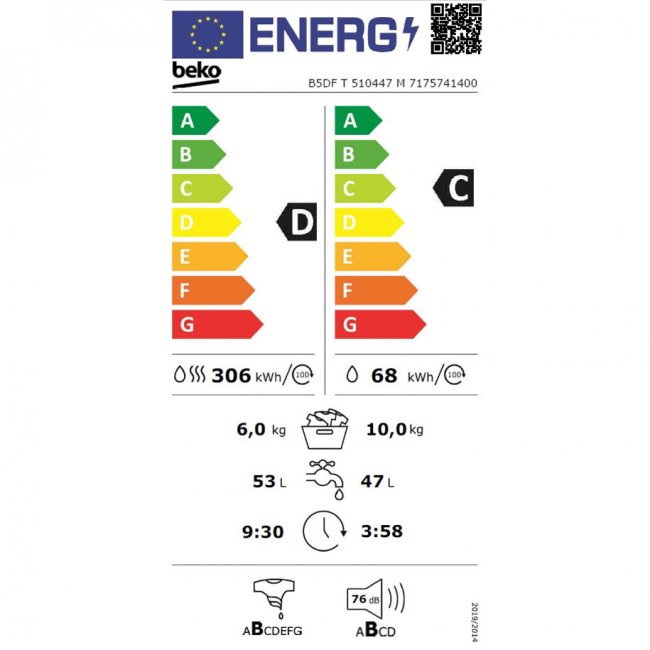 Пералня със сушилня Beko B5DF T 510447M