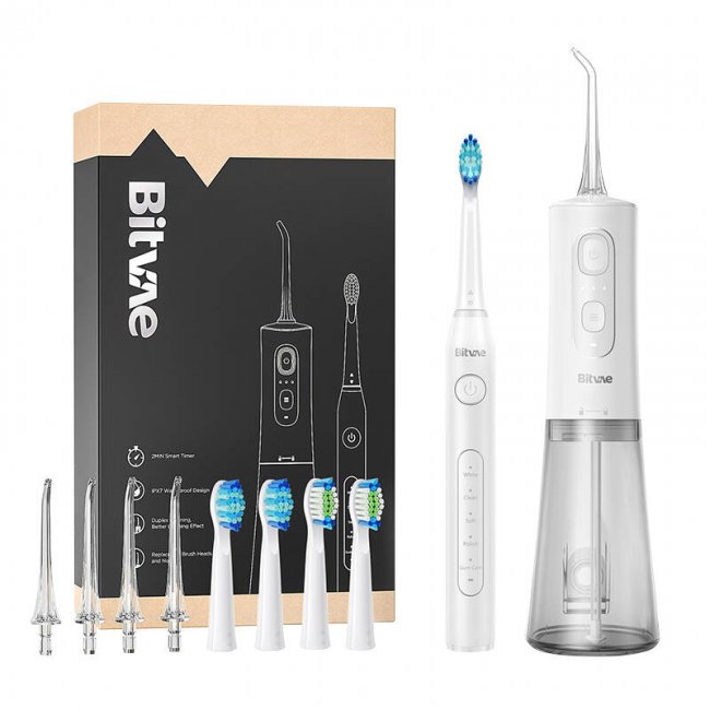 Електрическа четки за зъби Bitvae Sonic Toothbrush with Тips Set and Water Flosser D2+C2