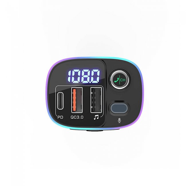 Зарядно устройство BlitzWolf Transmitter Bluetooth 5.0 2xUSB+USB-C, PD18W+QC 3.0, RGB