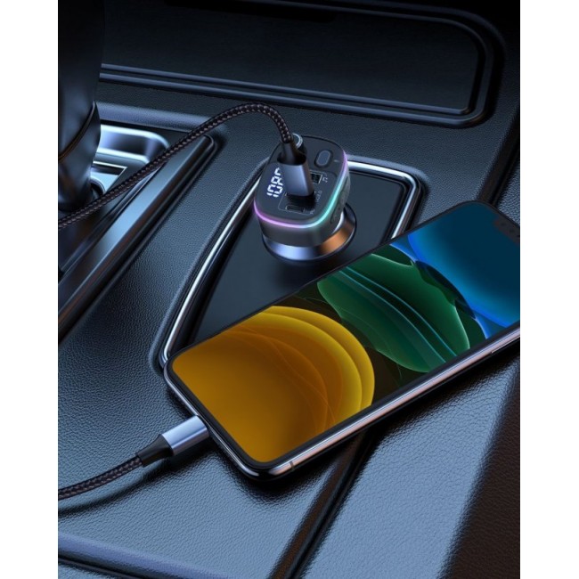 Зарядно устройство BlitzWolf Transmitter Bluetooth 5.0 2xUSB+USB-C, PD18W+QC 3.0, RGB