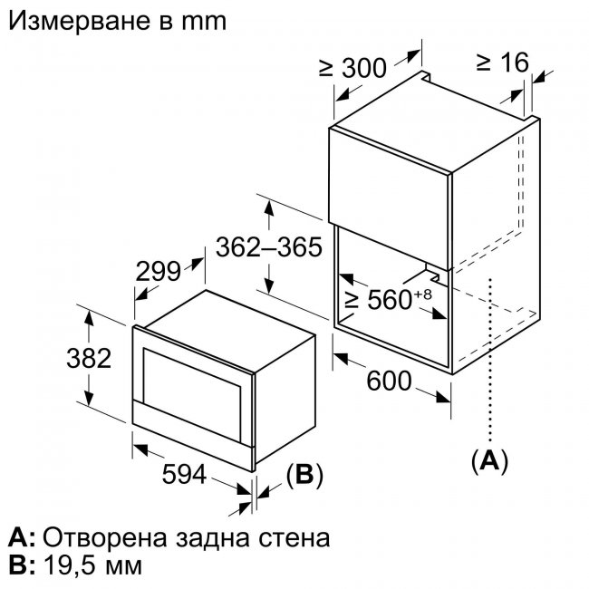 Микровълнова фурна за вграждане Bosch BEL7321B1